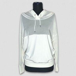 Vintage Athleisure Soho Sport Pullover Hoodie Mesh-Paneled White Women's sz M